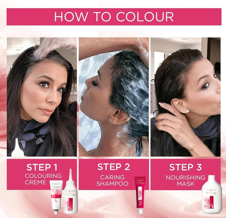 Produktbild L'Oréal Paris Excellence Crème Haarfärbeset (1 Dunkles Schwarz)
