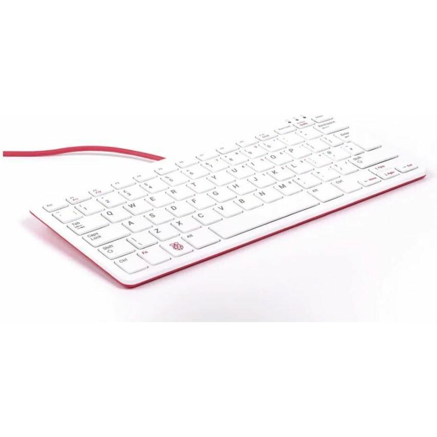 Raspberry Pi Tastiera, AZERTY rosso, bianco - (Francese, Cablato), Tastiera, Rosso, Bianco