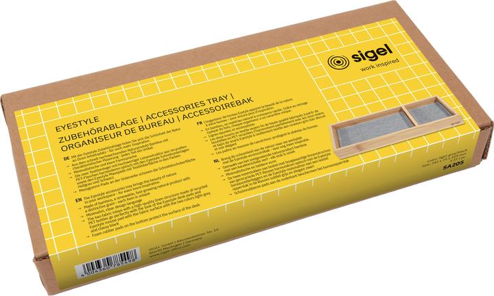 Productafbeelding Sigel Accessoirebakje Eyestyle, bamboe natuur, met twee stoffen inlays met een hoogwaardige