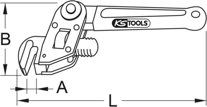 Produktbild KS Tools Einhand-Rohrzange mit verstellbarem Kopf, Länge 250 mm, für Rohr-Ø 1.1/2" (250 mm)