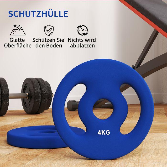Produktbild Swisshandel24 2er-Set Hantelgewichte, 2 x 4 kg Gewichte, Hantelscheiben-Set, Gewichtsscheiben (2 x 4 kg)