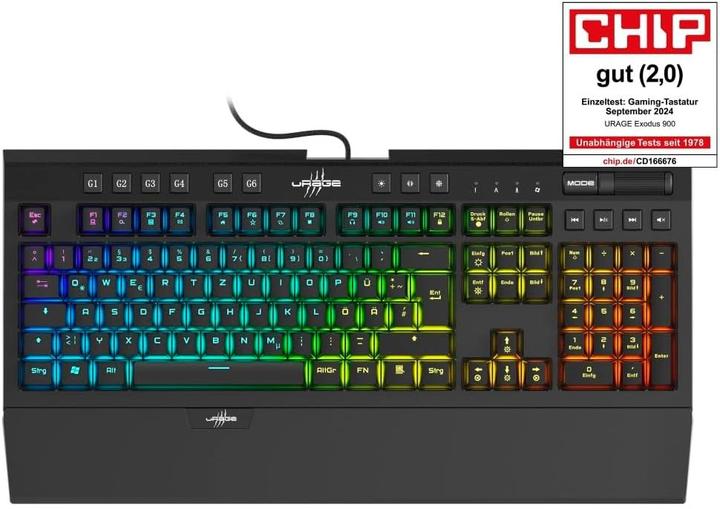 Actual product image Urage gaming keyboard Exodus 900 Mechanical, blue switches (DE, Cable)