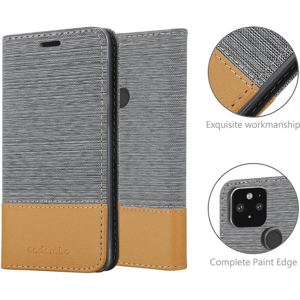 Thumbnail - Cadorabo Jeans Optik (Google Pixel 5), Smartphone Hülle, Grau, Braun