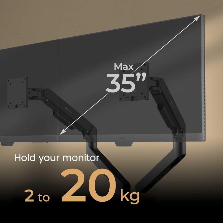 Produktbild BenQ Dual Monitor Arm BDH01 Black (Tisch, 35", 20 kg)