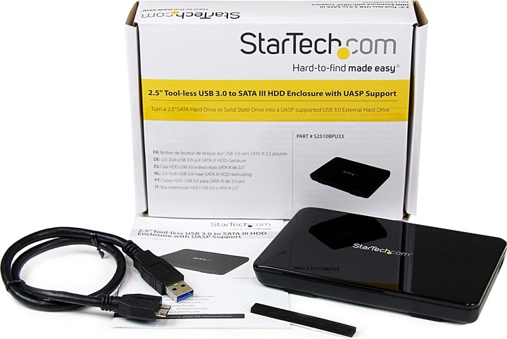 Produktbild StarTech USB 3.0 UASP 2.5HDD ENCLOSURE (2.5")