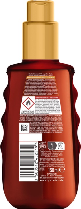 Image du produit Garnier Ambre Solaire (Huile solaire, SPF 20, 150 ml, 161 g)