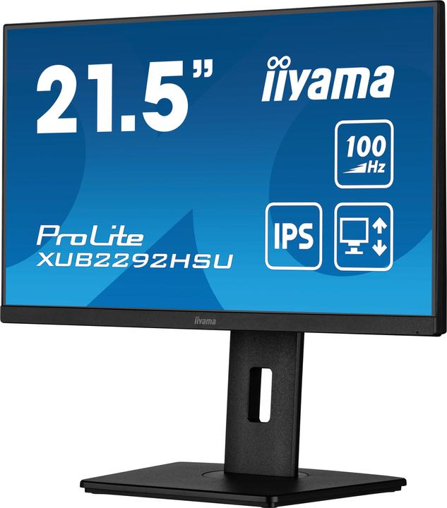 Produktbild iiyama XUB2292HSU-B6 54,61cm 21,5Zoll ETE IPS FHD 100Hz 250cd/m2 0.4ms HDMI DP USB-HUB 4x3.2 Speaker (1920 x 1080 Pixel, 22")