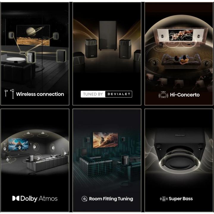 Productafbeelding Hisense Sound-System HT-Saturn 4.1.2CH, 720W, Dolby Atmos (720 W)