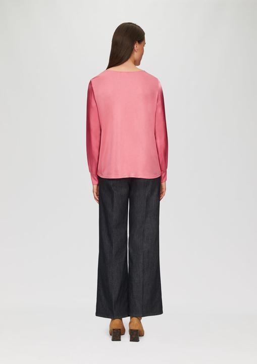 Produktbild S.Oliver T-Shirt Satiniertes Blusenshirt im Fabricmix mit Raff-Details (34)