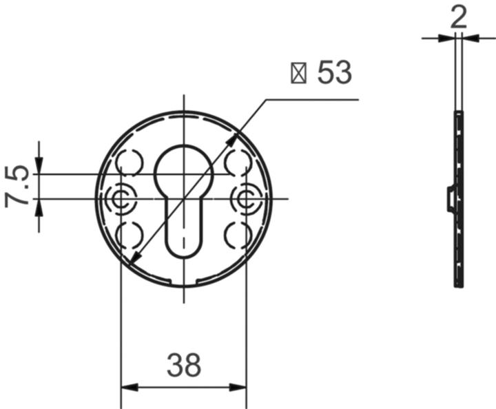 Produktbild Glutz Piatto Schlüsselrosetten 51018 aussen (Türrosette)