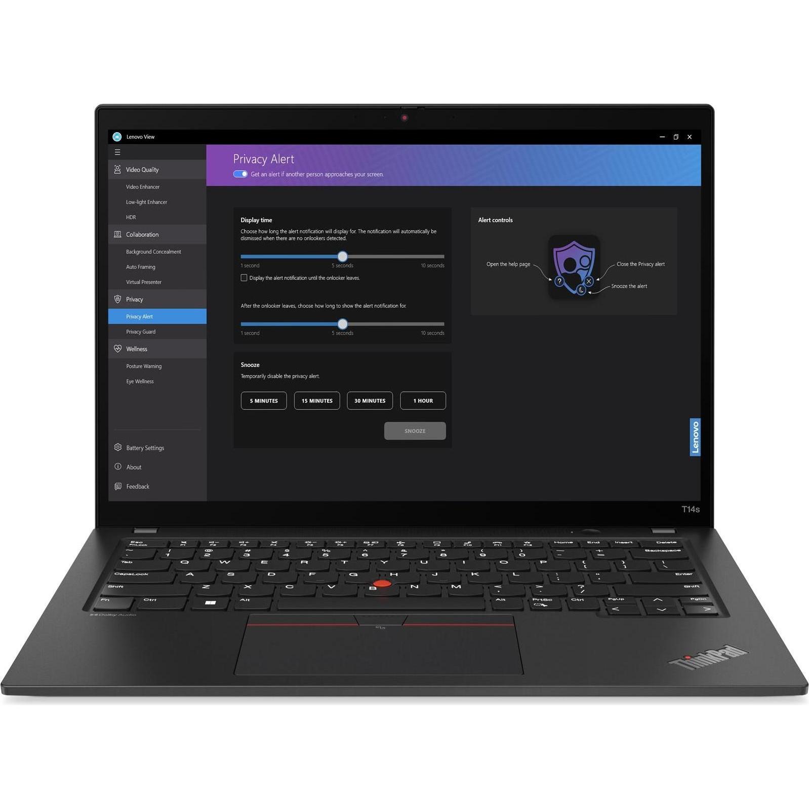 Lenovo ThinkPad T14s Gen 4 (14", 512 GB, 16 GB, DE, Intel Core i7-1355U), Notebook, Schwarz