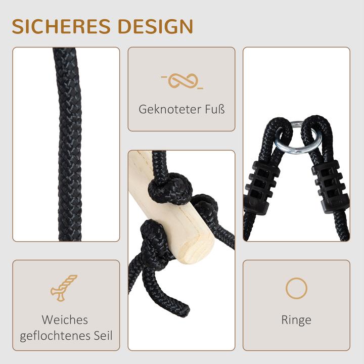 Image du produit Outsunny Échelle à crinoline pour enfants avec barreaux en bois