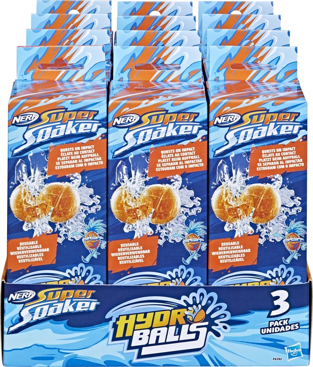 Immagine prodotto Nerf Super Soaker Hydro Balls confezione da 3 palline riutilizzabili e riempibili con acqua.