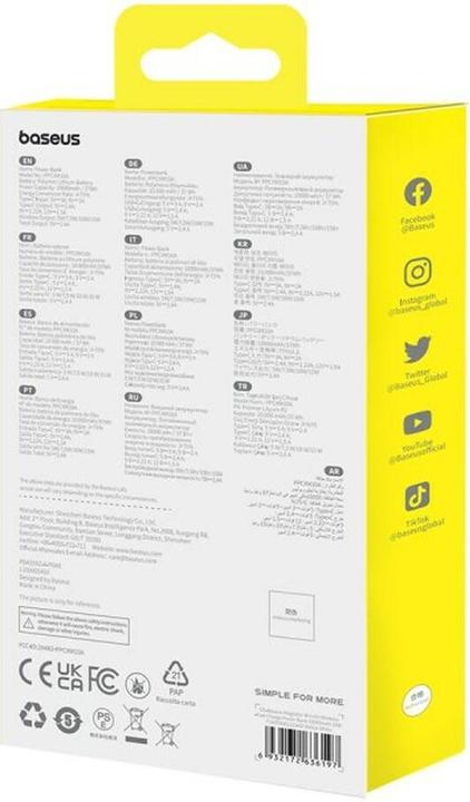 Produktbild Baseus Magnetic Mini Air Powerbank 10000mAh 20W (white) (10000 mAh, 20 W, 37 Wh)