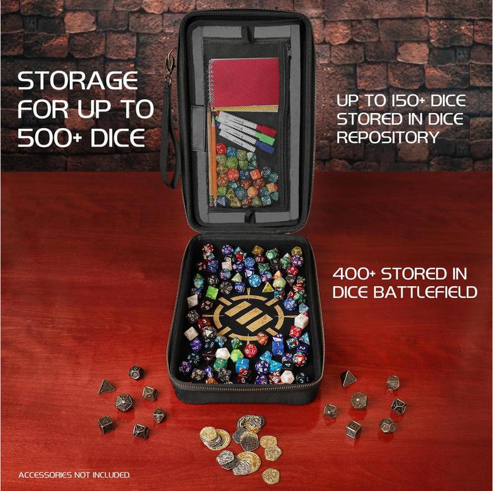 Image du produit Enhance Tabletop RPGs Community Dice Organizer Case & XL Rolling Tray Noir