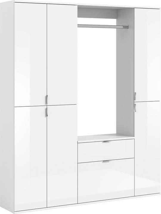 Front: weiss Hochglanz, Korpus: weiss Nachbildung