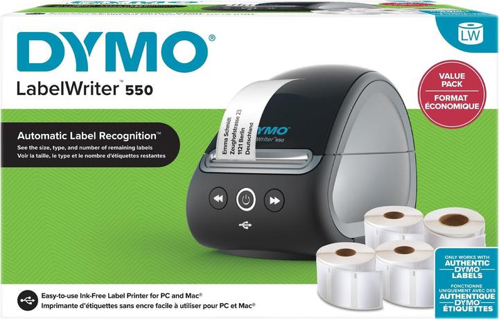 Actual product image Dymo LabelWriter 550 Value with 4 LW rolls (90000 dpi)