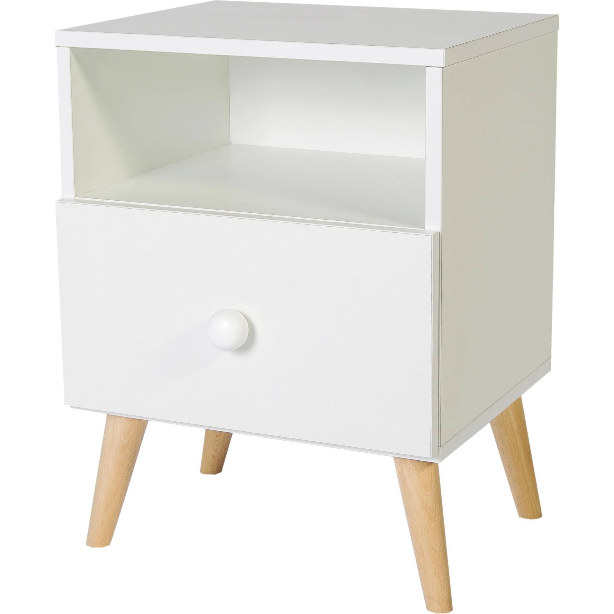 ADRK Furniture, Nachttisch, LOGAN Nachttisch mit Schublade (37 x 37 x 37 cm)
