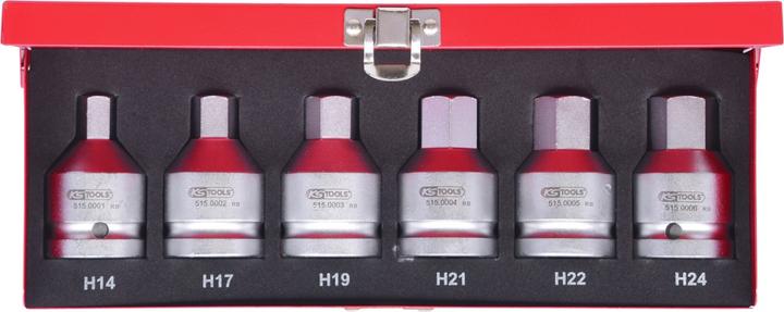 Actual product image KS Tools 3/4" power bit socket set, 6 parts, 14 - 24 mm