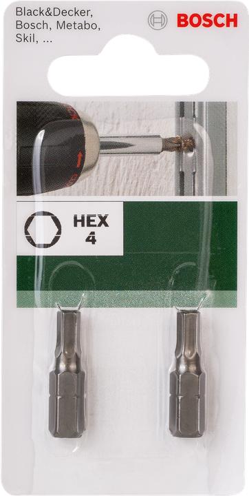 Actual product image Bosch Zubehör Hexagon bit 4 mm Accessories (Hexagonal, Cross Pozidriv PZ, Cross Phillips PH)