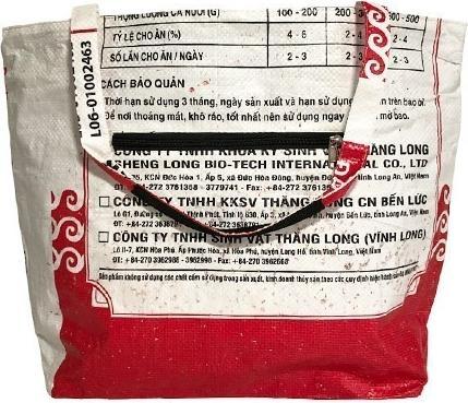 Immagine prodotto Bekos Upcycling - Grosser Shopper XL aus recycelten Fischfuttersäcke roter Fisch