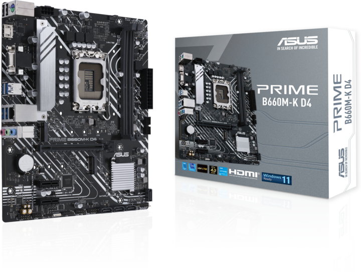 Actual product image ASUS Mainboard||Intel B660|LGA1700|MicroATX|Memory DDR4 (LGA 1700, Intel B660, mATX)
