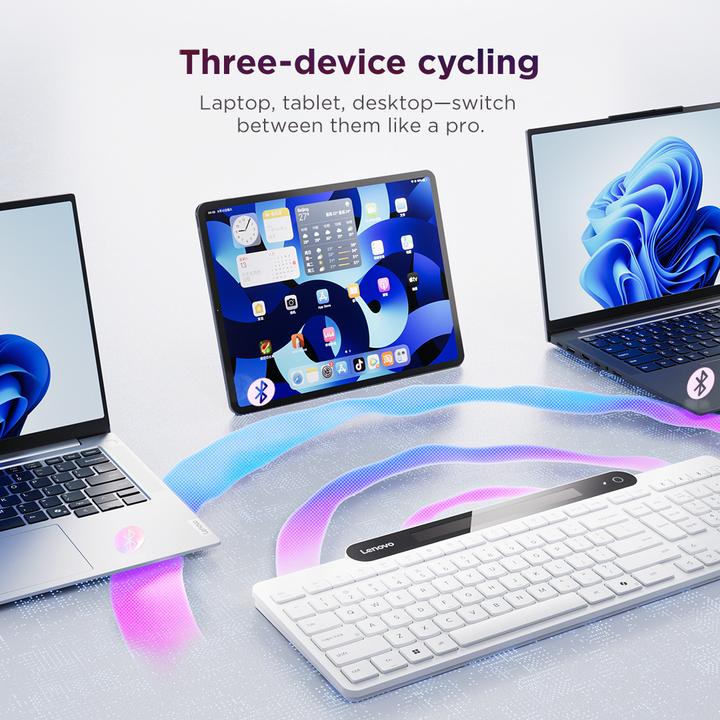 Actual product image Lenovo Self-Charging Bluetooth Keyboard (US, Wireless)