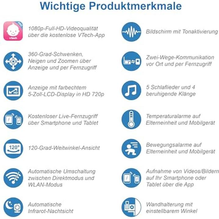 Actual product image VTech Babyphone mit Kamera VM901-1W (Video & Audio)