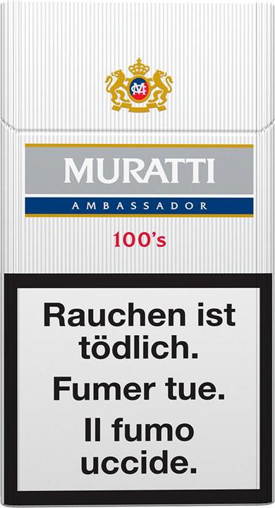 Actual product image Muratti Silver 100's Box