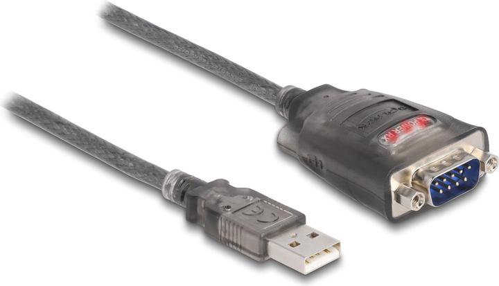 Produktbild Delock Adapter USB 2.0 Typ-A zu 1 x Seriell RS-232 D-Sub 9 Pin Stecker mit Muttern mit 3 x LED 0,2 m (0.20 m)