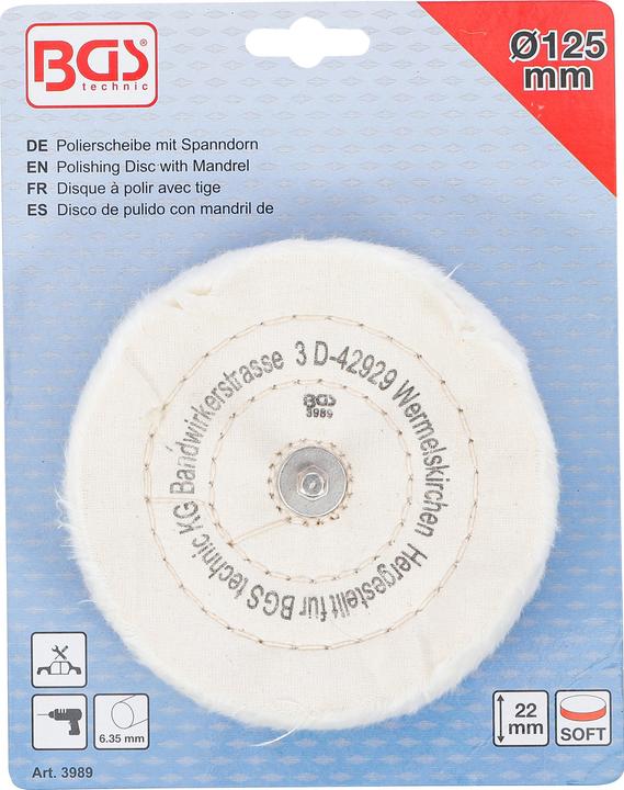 Image du produit BGS Disque à polir avec tige 6 mm
