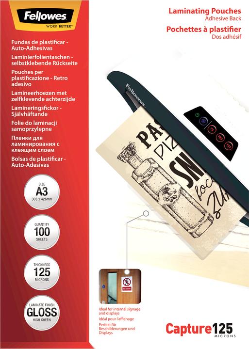 Fellowes Laminierfolie A3 125 mic selbstklebend - 100 Stüc (A3, 100 Stk., 250 µm)