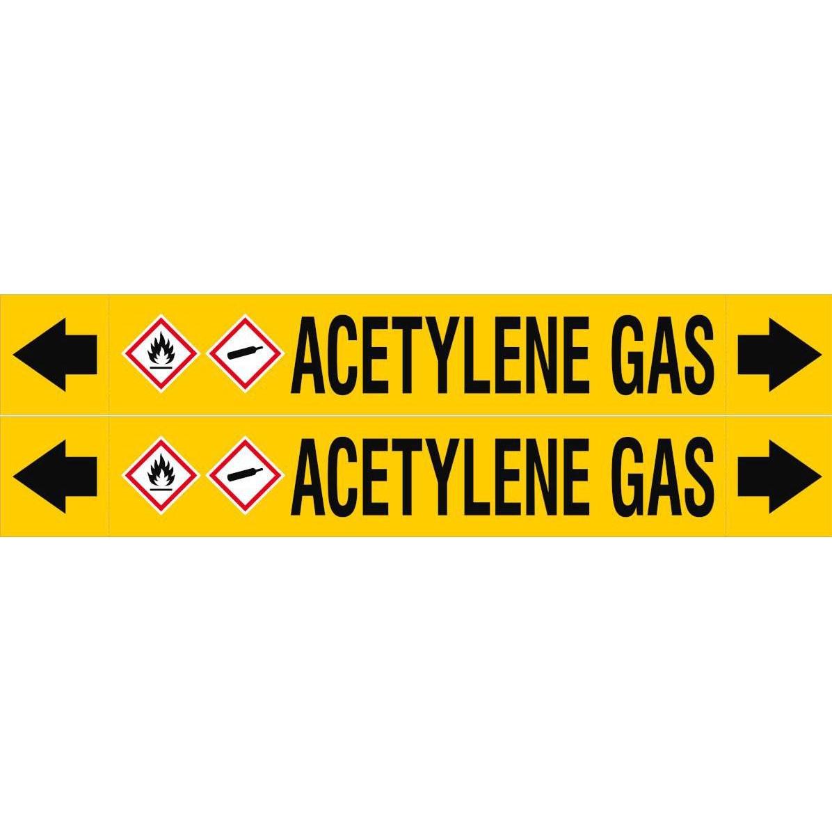 Brady ASME - Rohrmarkierer - Acetylene Gas (ASMEPM-50X345MM-ACETYLENE GAS)