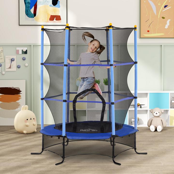 Produktbild Homcom Kindertrampolin Stahl, Kunststoff Blau (163 cm)