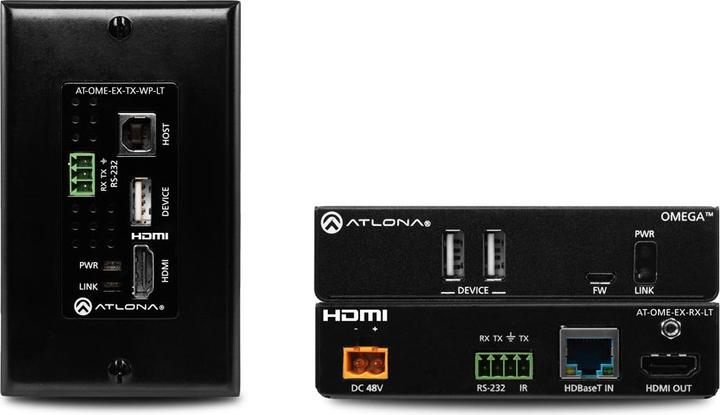 Actual product image Atlona Wallplate HDBaseT extender set for HDMI with USB (0.07 m, HDMI, 2.0)