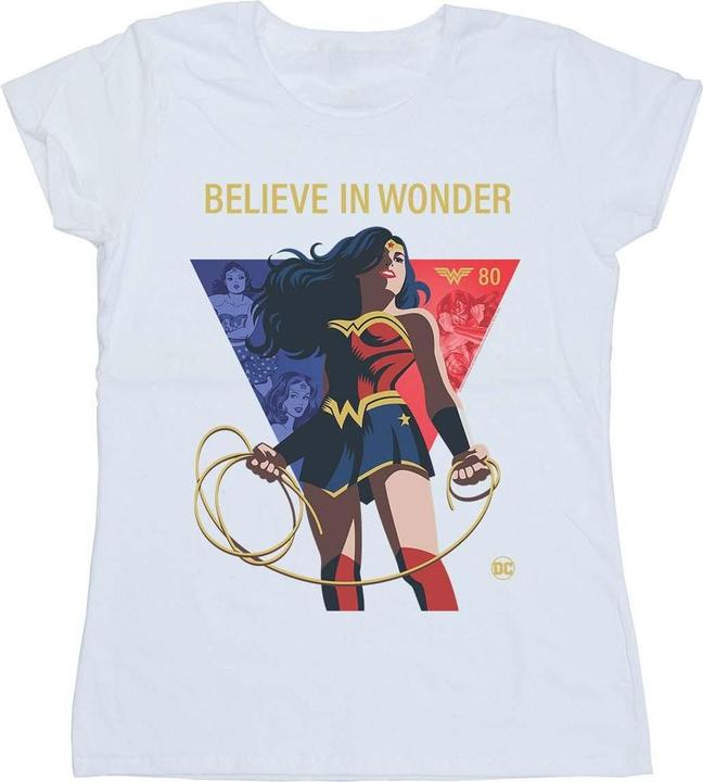 Image du produit - T-shirt WONDER WOMAN 80TH ANNIVERSARY BELIEVE IN WONDER POSE - Femme (M)
