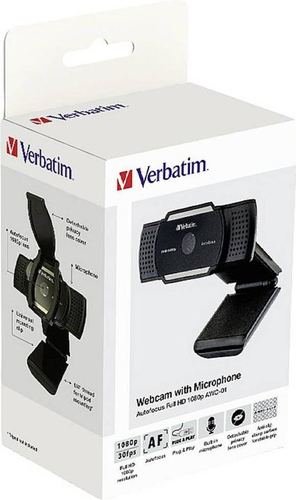 Actual product image Verbatim Webcam with Microphone AWC-01 1080p Autofocus (3.60 Mpx)