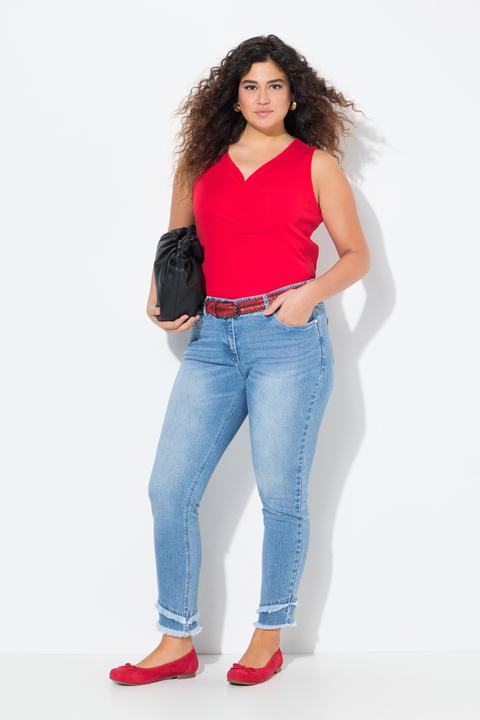 Produktbild Ulla Popken Jeans Sarah, Fransensaum, schmales Bein, knöchellang (46)