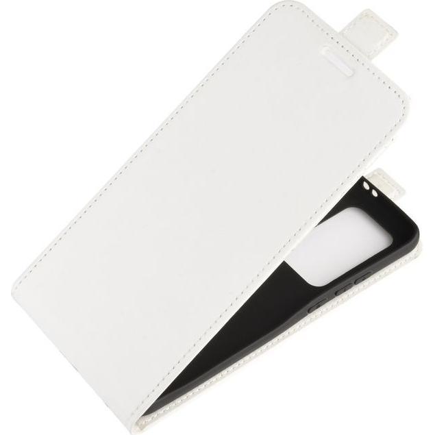 MU Classic Leder Flipcase Hülle (Huawei P40 Pro), Smartphone Hülle, Weiss