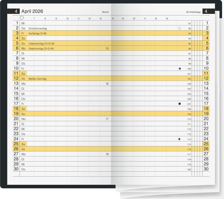 Actual product image Ridoide rido idé Taschenplaner d15 2026, Schwarz (A6, 1 month / 2 pages)