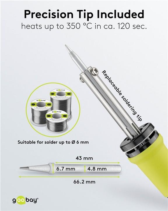 Immagine prodotto FixPoint Saldatore 60 W/230 V con punte di saldatura, 1,25 m (Punta di saldatura)
