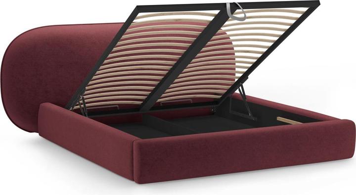 Actual product image Micadoni Storage Bed With Headboard, "Ovalo", Cherrywood, 234x270x96 Made in Europe (180 x 200 cm)