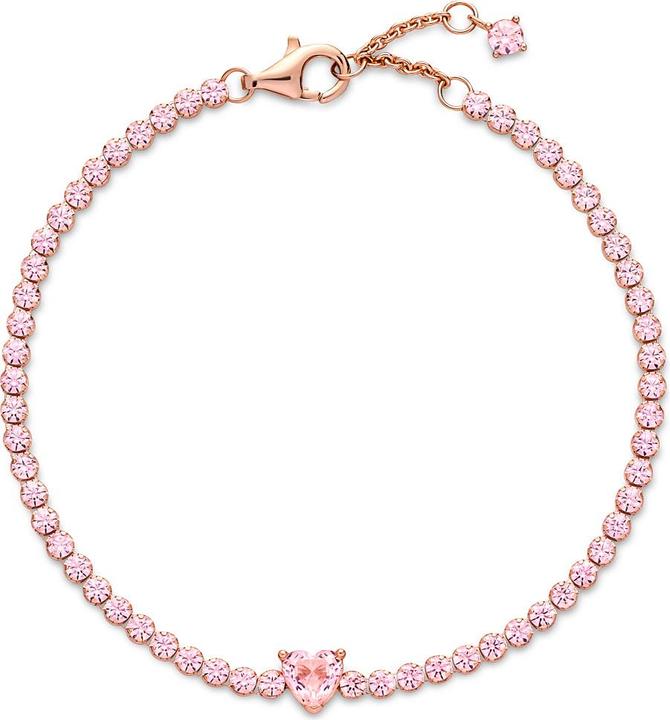 Immagine prodotto Pandora Bracciale Tennis Cuore scintillante (18 cm, Metallo, placcato oro rosa)