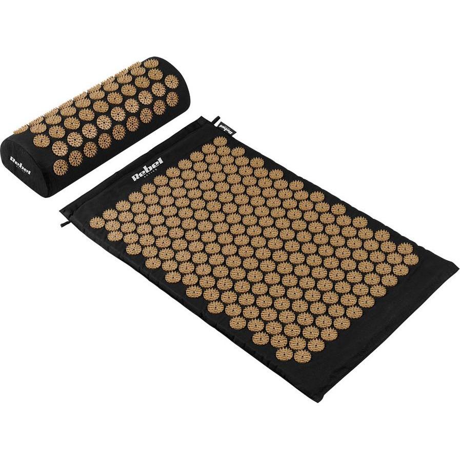 Rebel, Massaggiatore, Gesundheitsmatte mit Akupressur-Spikes mit Kissen 72x42cm goldene Spikes Active