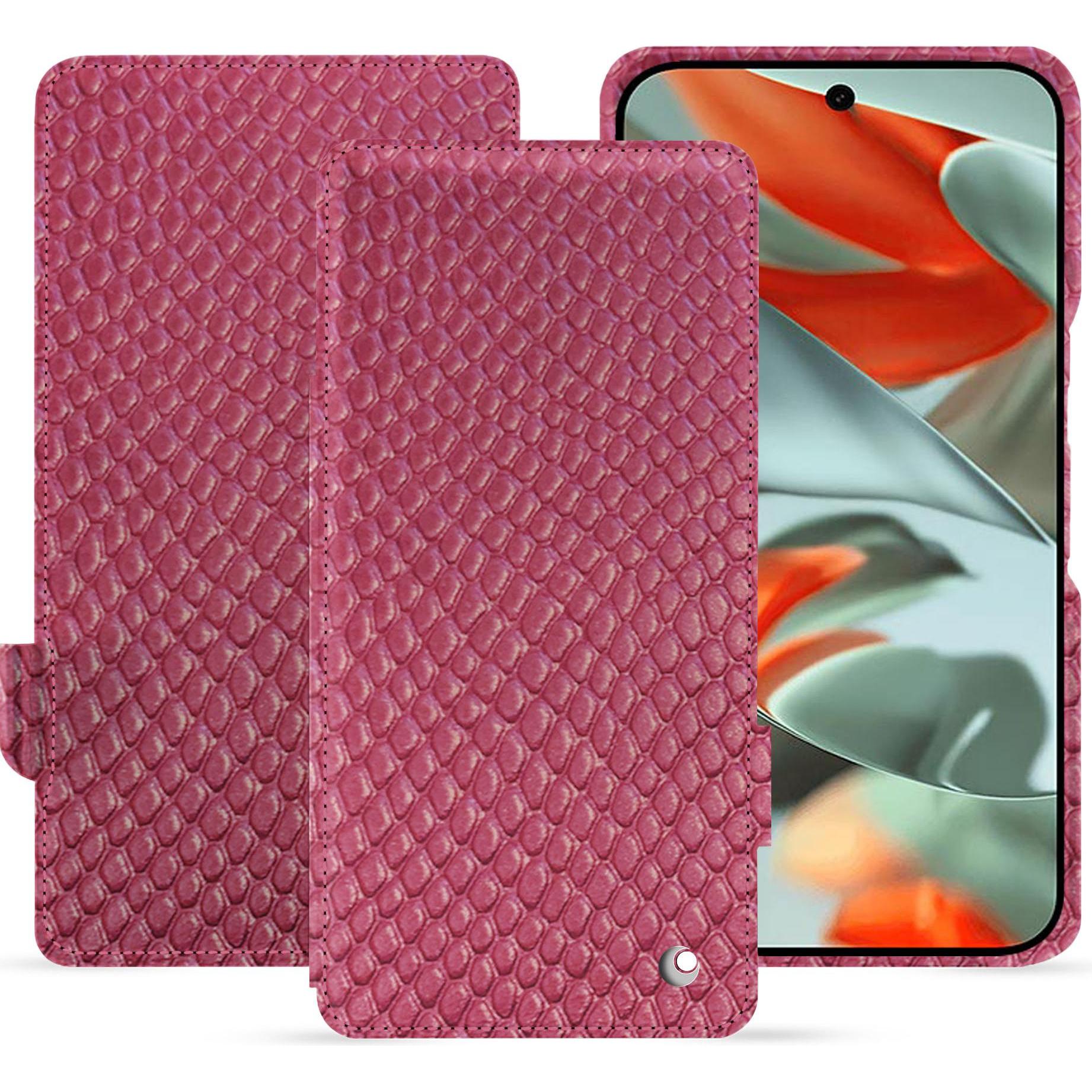 Noreve Lederschutzhülle horizontal (Google Pixel 9 Pro XL), Smartphone Hülle, Rosa