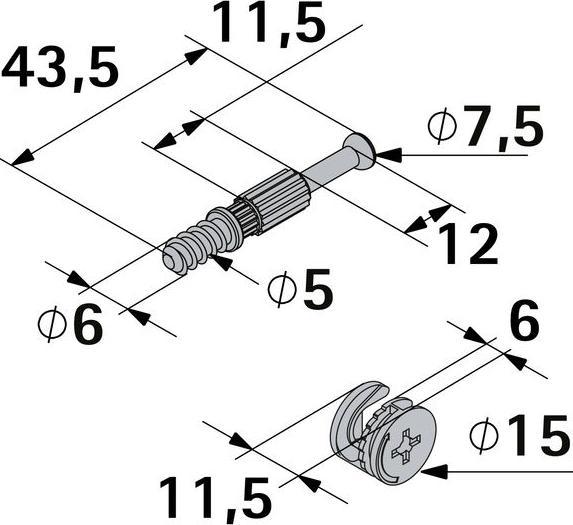 Actual product image Hettich Connecting fitting (Connection fitting, 1 pcs.)