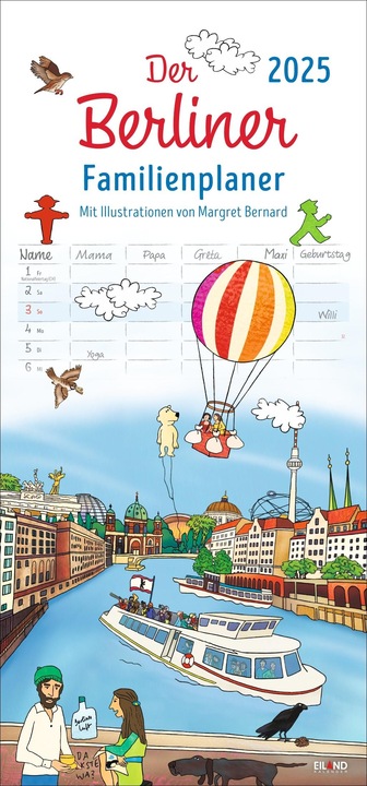 Le planning familial berlinois 2025 - Margret Bernard (21 x 45 cm, Couverture rigide, Allemand)