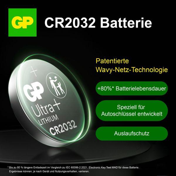 Actual product image GP Batteries Knopfzelle CR2032, 3V,2Stk. Lithium, 2-er Blister, DL2032 (2 pcs., CR2032, 220 mAh)