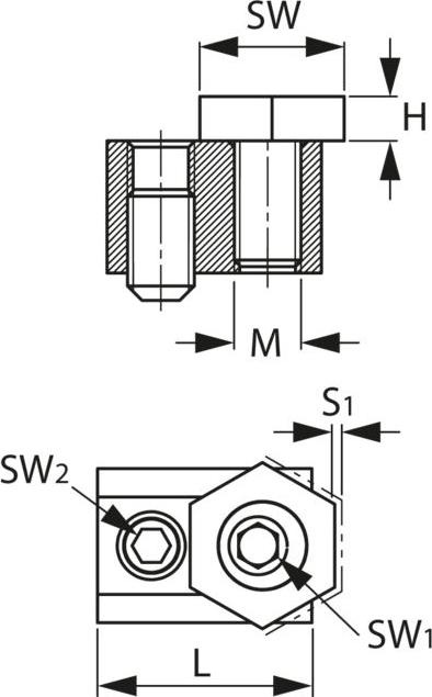 Produktbild IBT Exzenter-Spannklemme 22 mm für T-Nuten Grösse 22