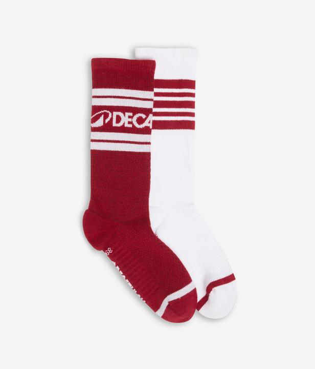 Produktbild Decathlon Socken Mid 2er-Pack - rot/weiss (2er Pack, 39 - 42)